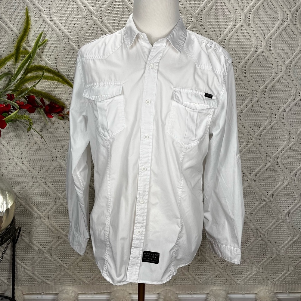 MARC ECKO | Men's Button Down Shirt White‎